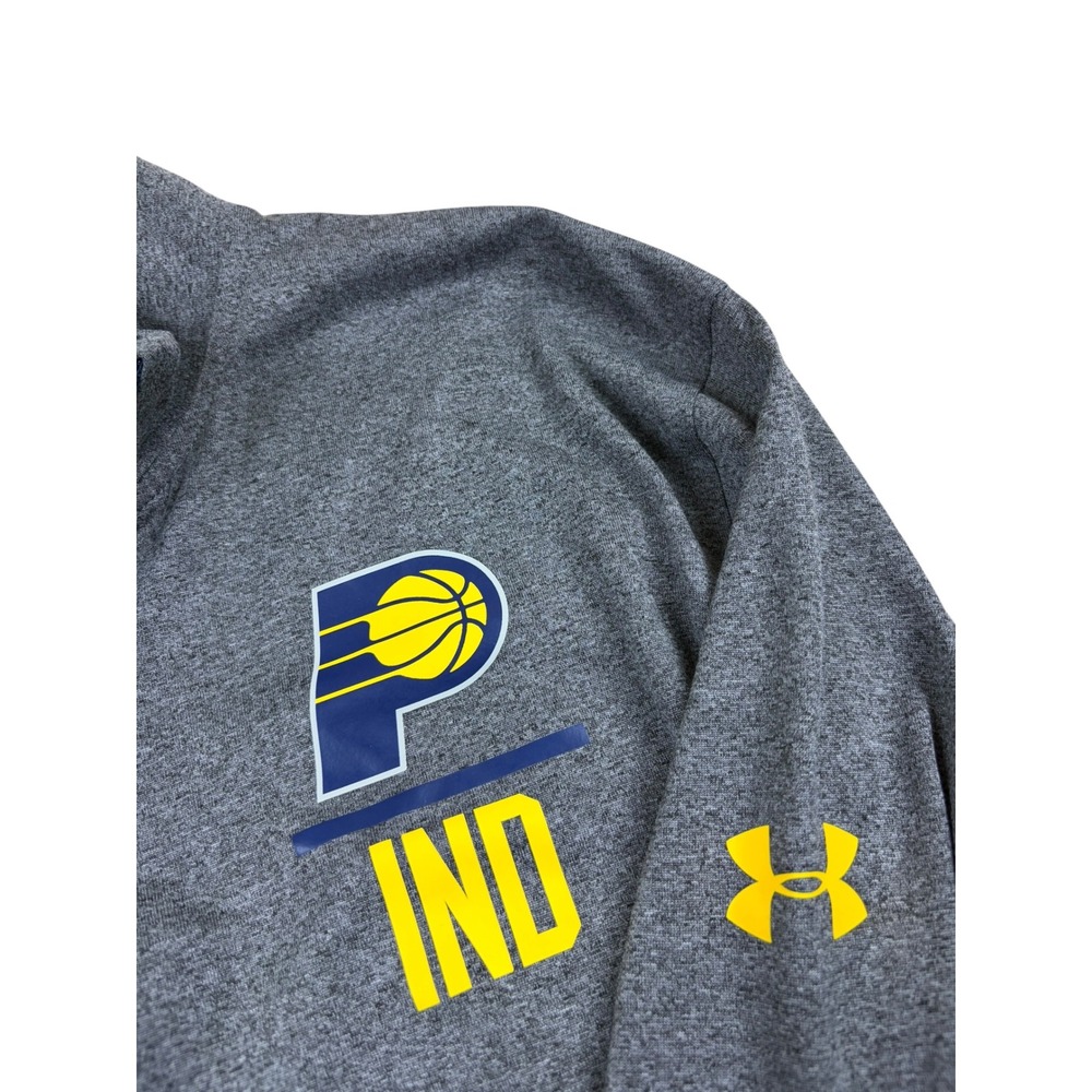 Under Armour NBA Combine Indiana Pacers Mens XL Gray Navy Quarter Zip Pullover
